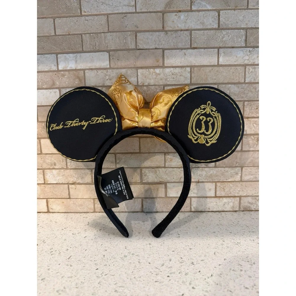 Disneyland Club‎ 33 Minnie Mouse Gold Bow Ears Headband